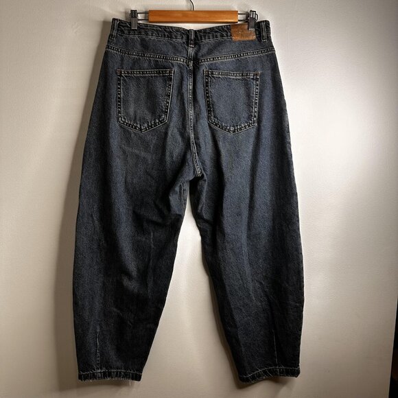 Zara Jeans Womens 12 Balloon Leg Pleated Baggy Mom Fit High Rise Denim Pants - Picture 7 of 12
